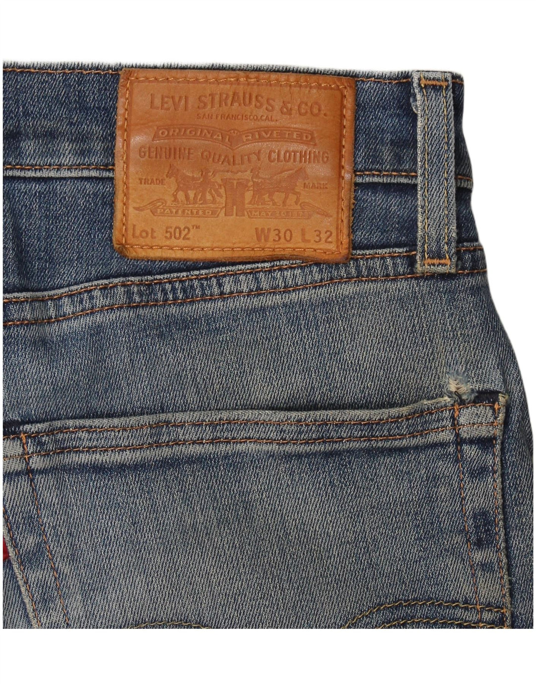 Levi's Uomo 502 Jeans affusolati effetto consumato W30 L32 cotone blu