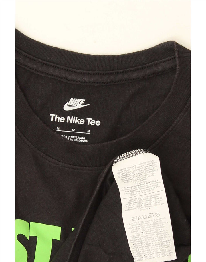 T-shirt grafica da uomo Nike Top in cotone nero medio