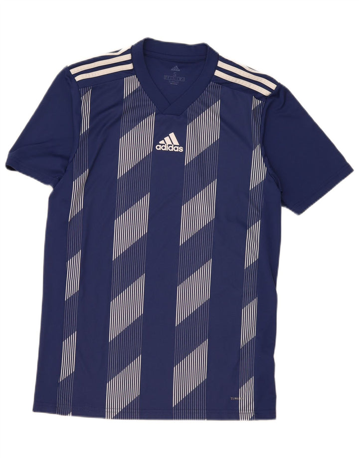 T-shirt grafica Adidas da uomo Climalite Top Small Blu navy geometrico