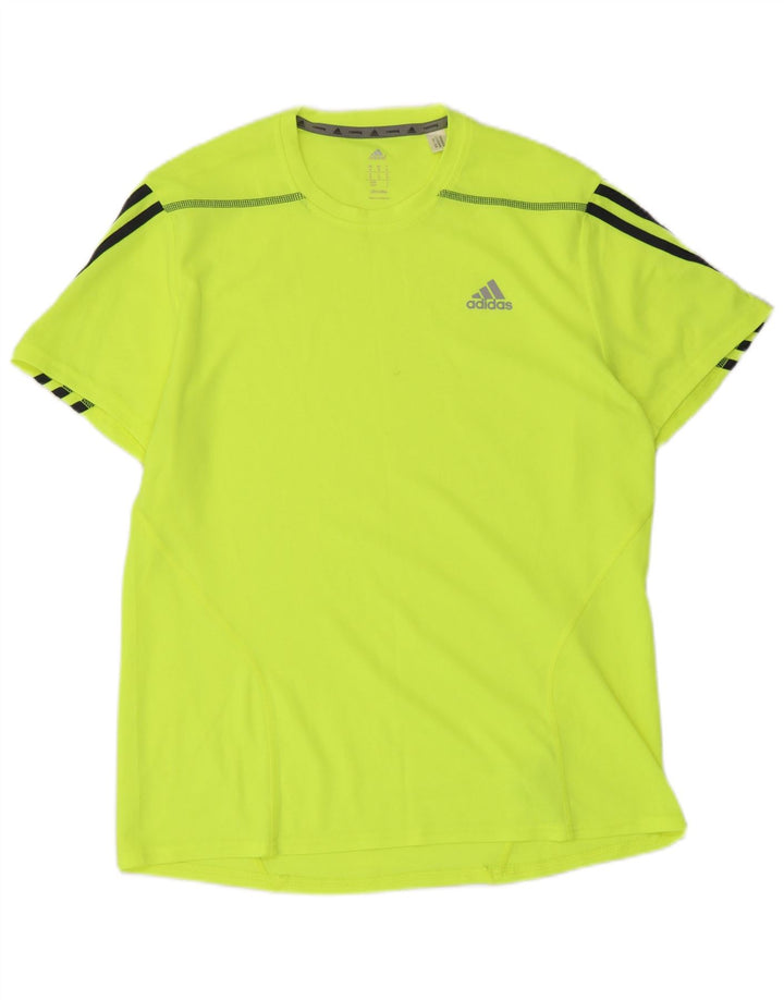 T-shirt Adidas Climalite da uomo Top in poliestere giallo medio