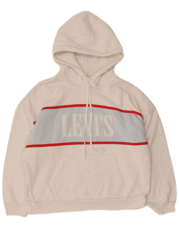 Maglione con cappuccio oversize grafico da donna Levi's UK 10 Small White Colourblock
