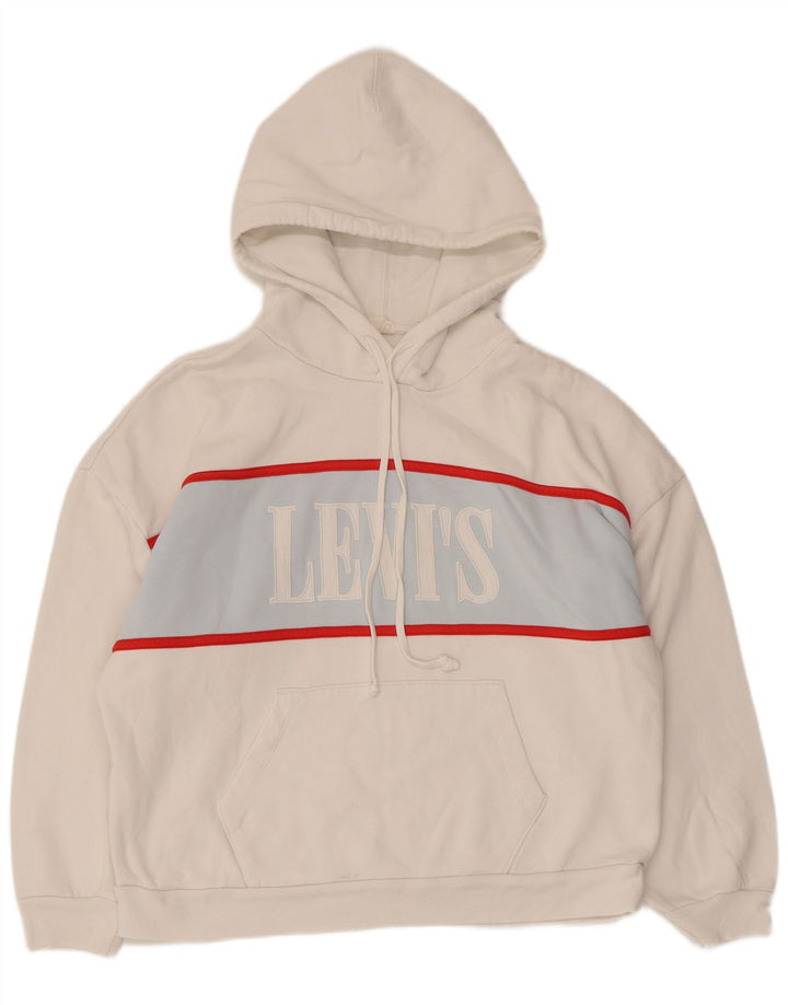 Maglione con cappuccio oversize grafico da donna Levi's UK 10 Small White Colourblock