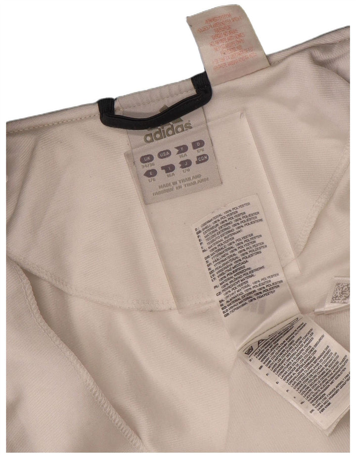 Felpa con cappuccio e zip Adidas da ragazzo 15-16 anni in poliestere color block bianco sporco