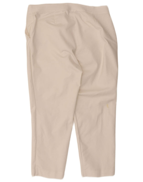 Pantaloni Capri a vita alta da donna Marks & Spencer UK 14 Large W32 L23 Bianco