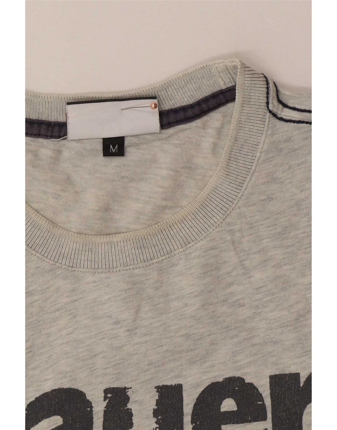 T-shirt grafica da uomo Blauer Top in cotone grigio medio