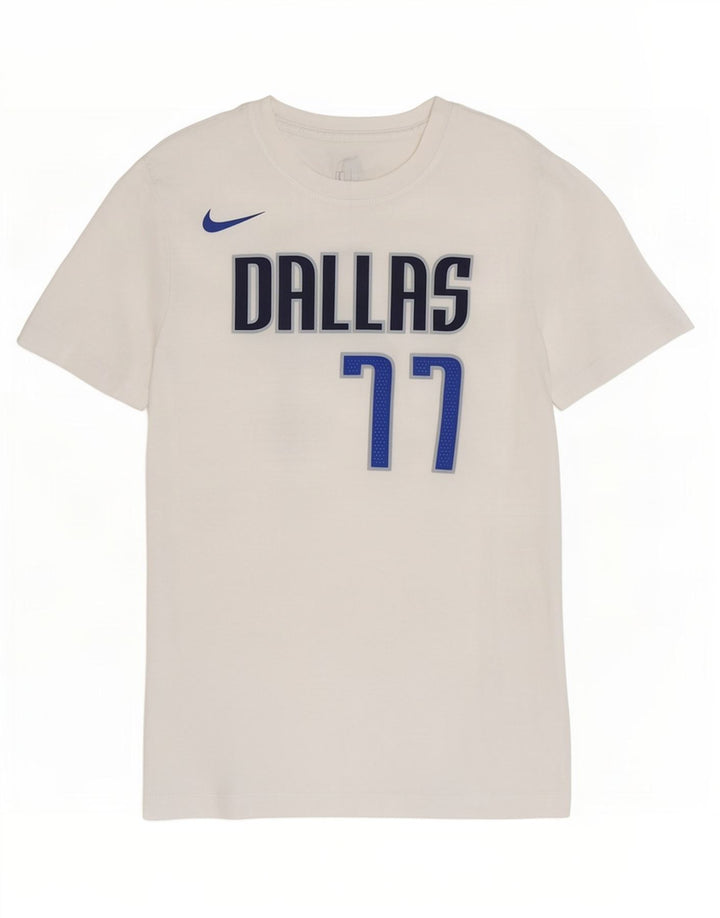T-shirt grafica Nike Dallas Mavericks da uomo in cotone bianco medio