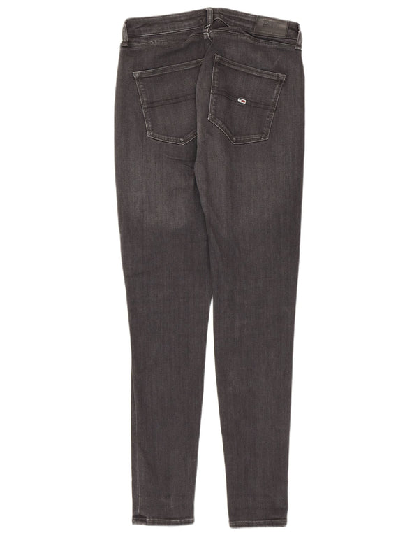 Jeans super skinny da donna a vita alta Tommy Hilfiger W28 L28 cotone grigio