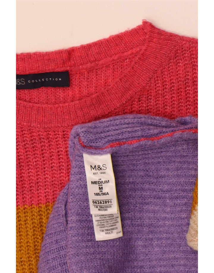 Maglione maglione con scollo a barca da donna Marks & Spencer UK 14 medio multicolore