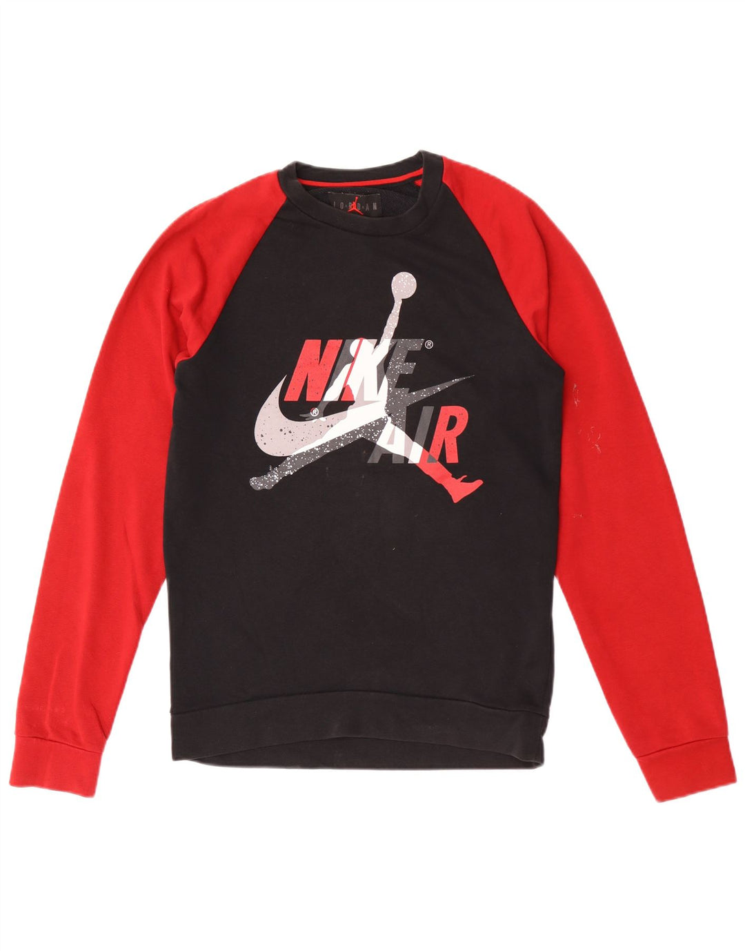 Felpa con grafica Jordan da uomo, piccola, in cotone color block nero