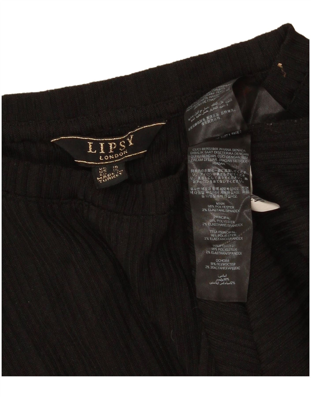 Maglietta da donna Lipsy Top UK 16 grande poliestere nero