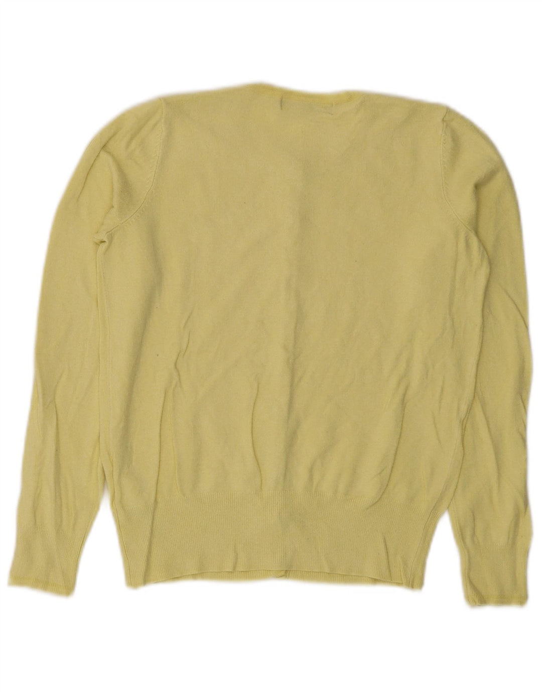 Maglione cardigan da donna Marks & Spencer UK 8 piccolo viscosa gialla