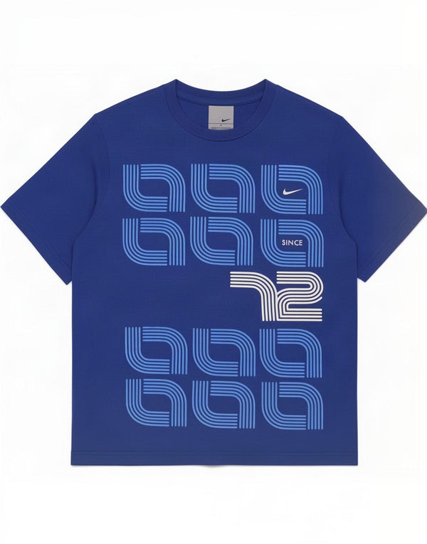 T-shirt grafica da uomo Nike Top UK 36/38 piccolo cotone blu