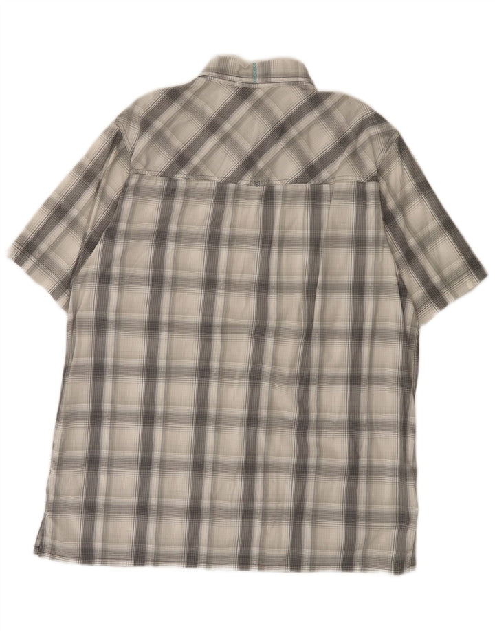 Camicia a maniche corte da uomo Columbia in cotone a quadri grigio medio