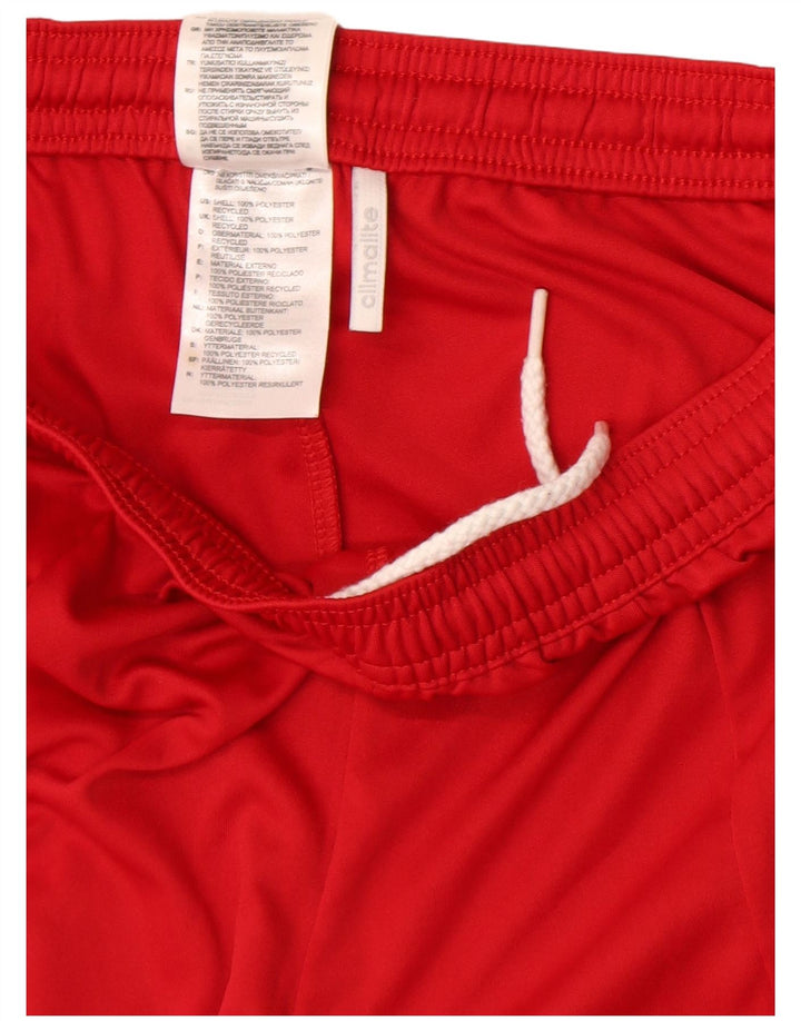 Pantaloncini sportivi ADIDAS da uomo Climalite piccoli in poliestere color block rosso