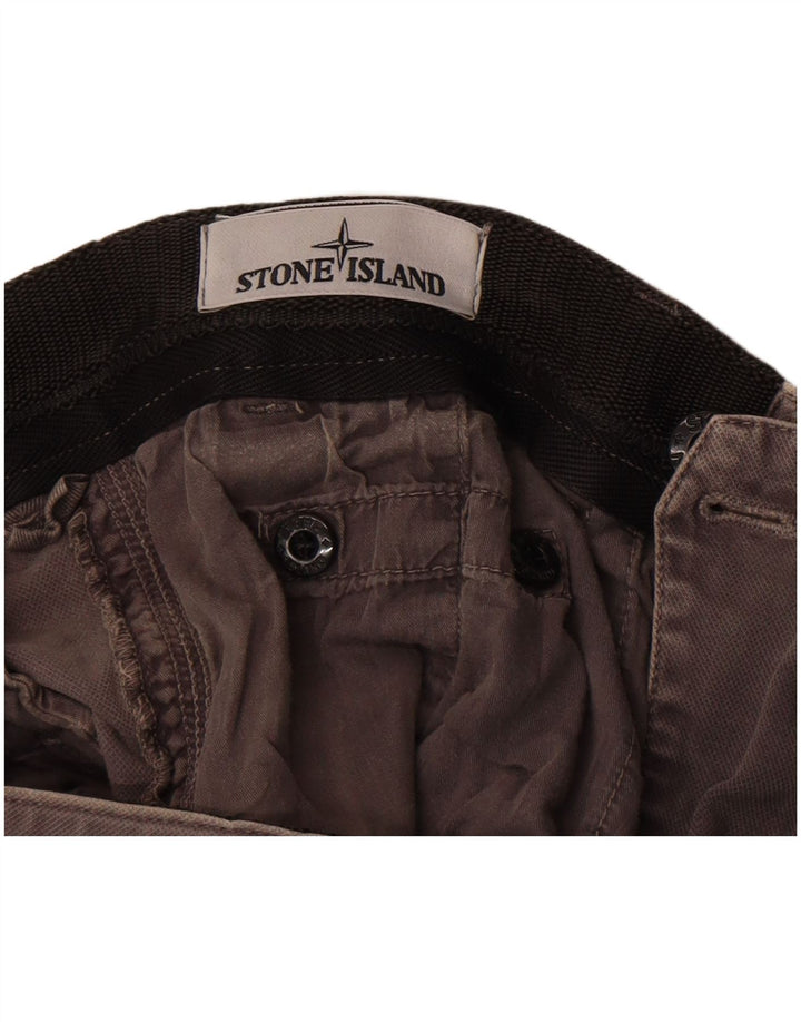 Pantaloni cargo dritti da uomo Stone Island W32 L34 in cotone grigio