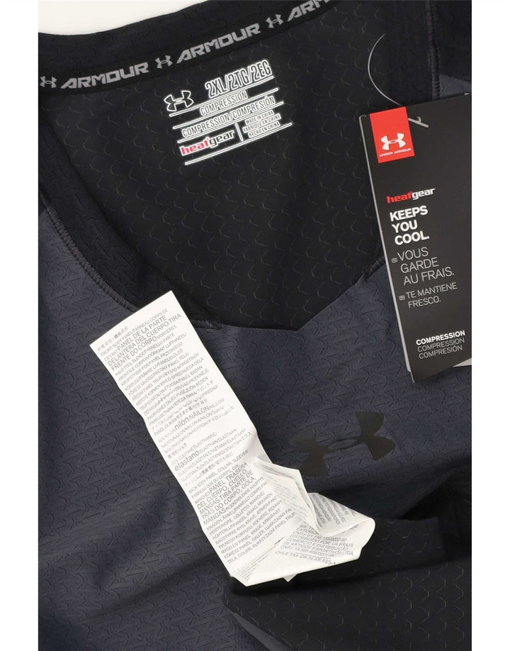 Maglietta a compressione da uomo Under Armour Top 2XL Poliestere color block grigio