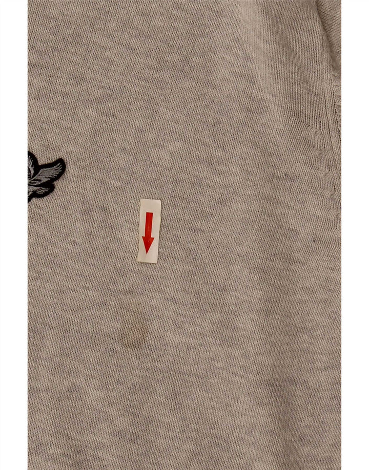 Lyle & Scott Maglione da uomo con scollo a V Heritage grande cotone grigio