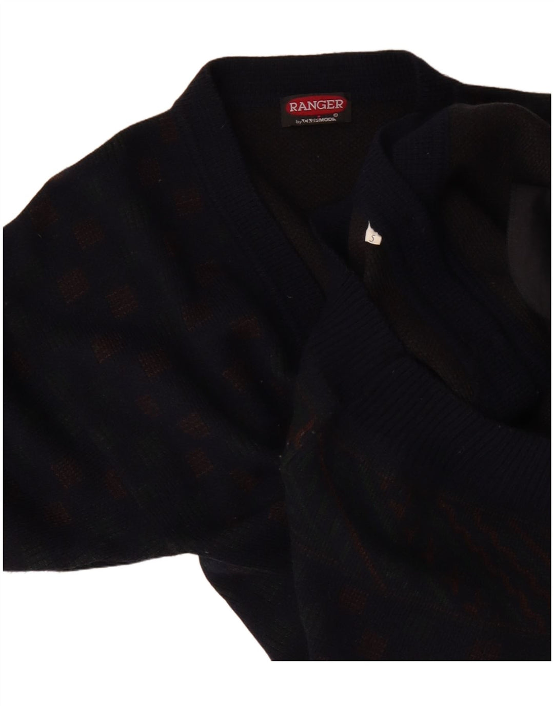 Maglione cardigan da uomo Ranger XL blu navy geometrico