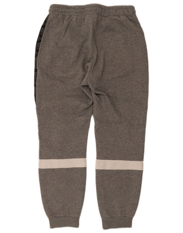 Pantaloni da tuta con grafica Fila da uomo, pantaloni da jogging, piccoli, in cotone color block grigio