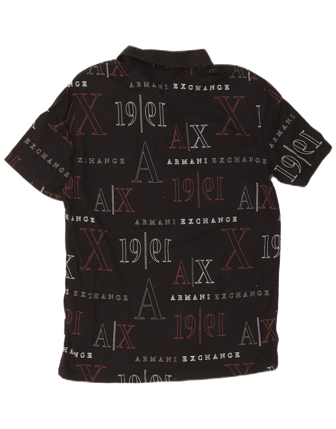 Polo grafica da uomo Armani Exchange piccola in cotone nero