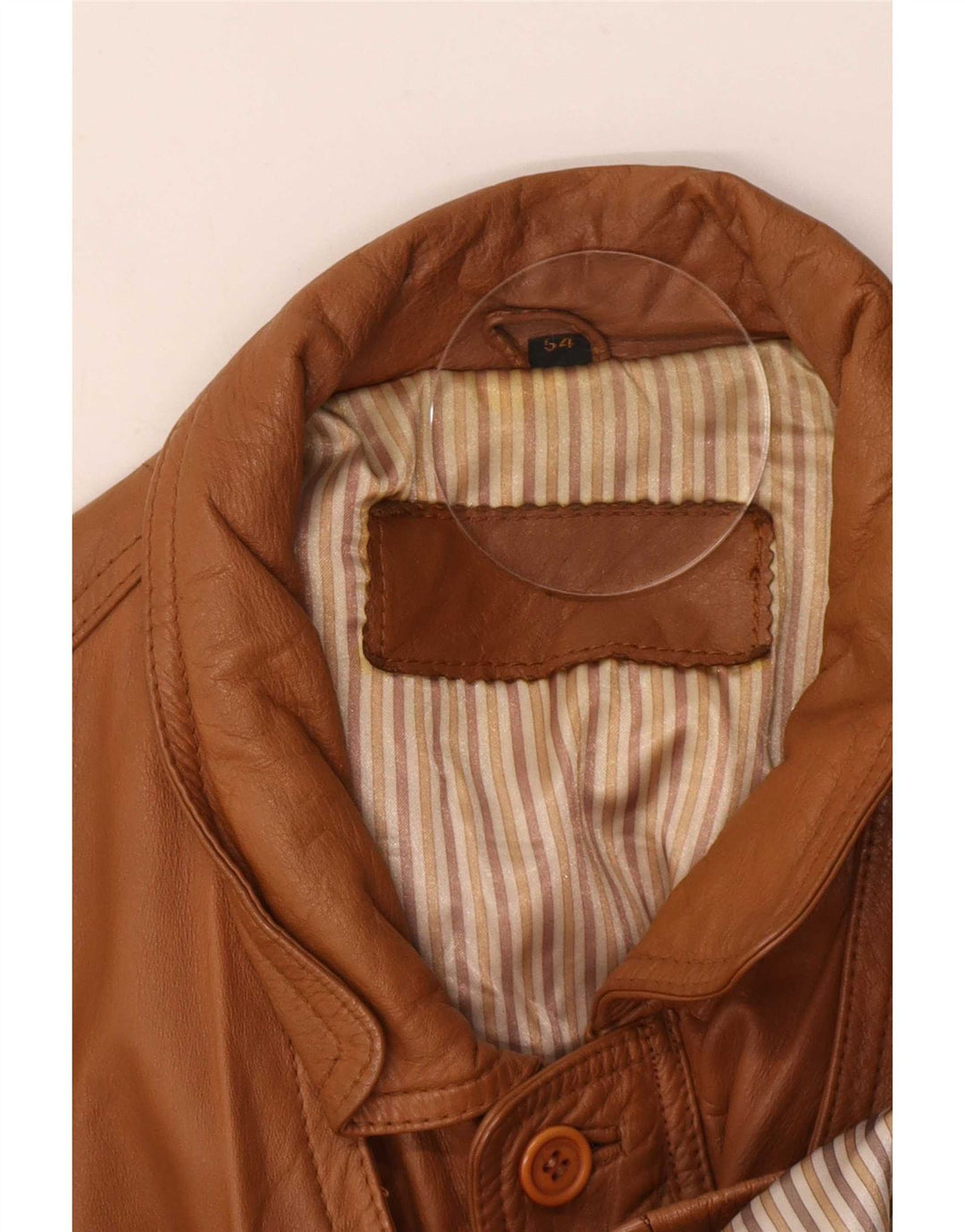 Giacca in pelle da uomo vintage IT 54 2XL Beige