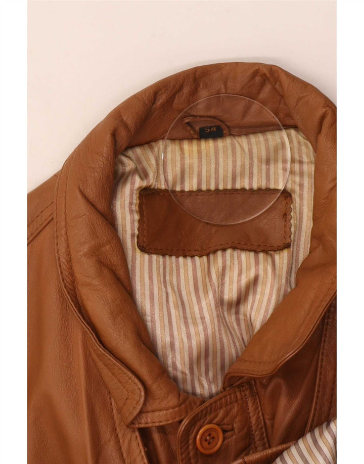 Giacca in pelle da uomo vintage IT 54 2XL Beige