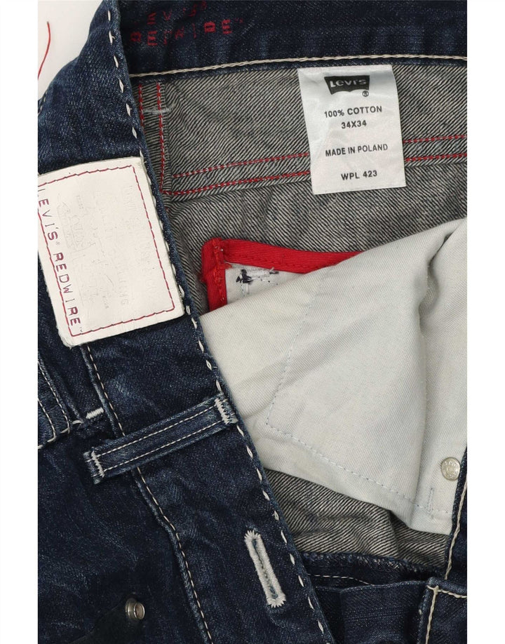 Jeans dritti da uomo Levi's W34 L34 cotone blu navy