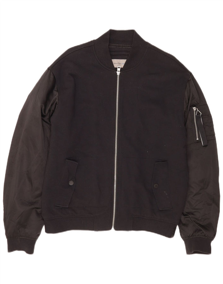 Giubbotto bomber da uomo Calvin Klein Jeans UK 40 grande cotone nero