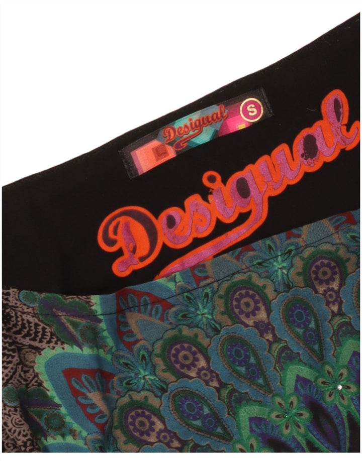 Desigual Camicetta grafica da donna Top UK 10 Small Black Floral