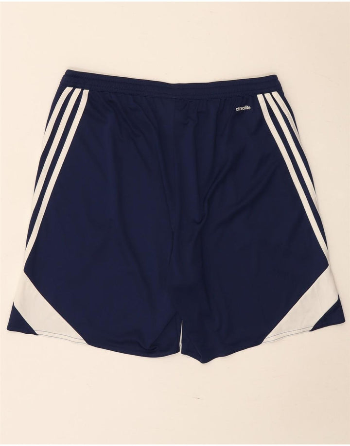 Pantaloncini sportivi Adidas Climalite da uomo di grandi dimensioni in poliestere color block blu navy