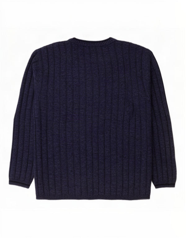 Maglione Lee da uomo con scollo a V XL in acrilico screziato blu navy