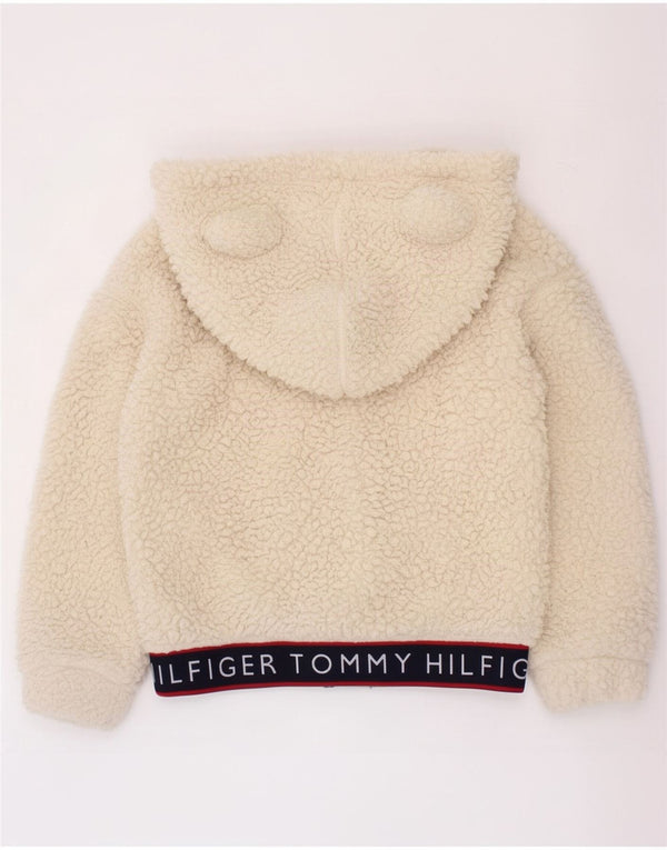 Giacca in pile grafica per ragazze Tommy Hilfiger 4-5 anni color block bianco sporco