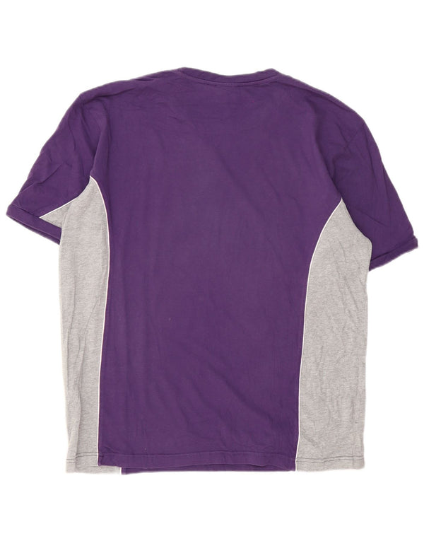 T-shirt grafica da uomo Champion Top XL in cotone color block viola