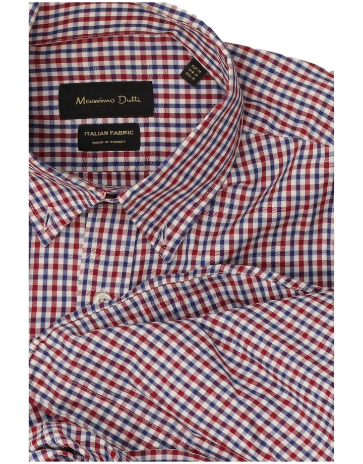 Camicia da uomo Massimo Dutti in cotone a quadretti rosso medio