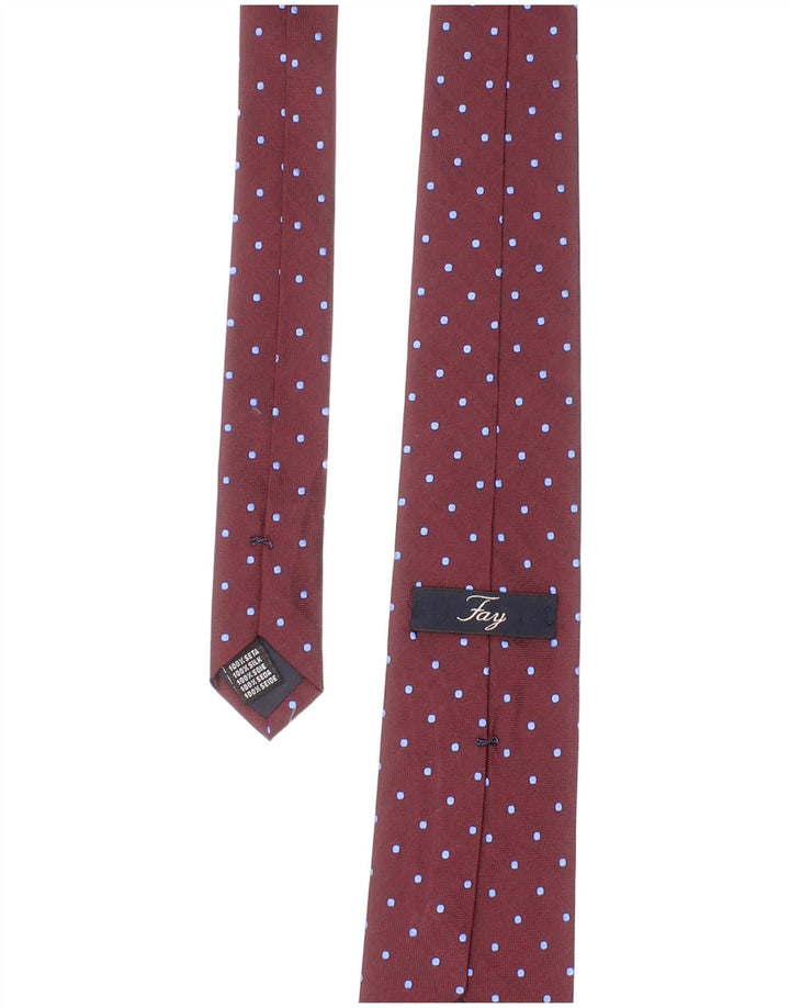 Cravatta Uomo Fay Taglia Unica Seta Maculata Bordeaux Classica