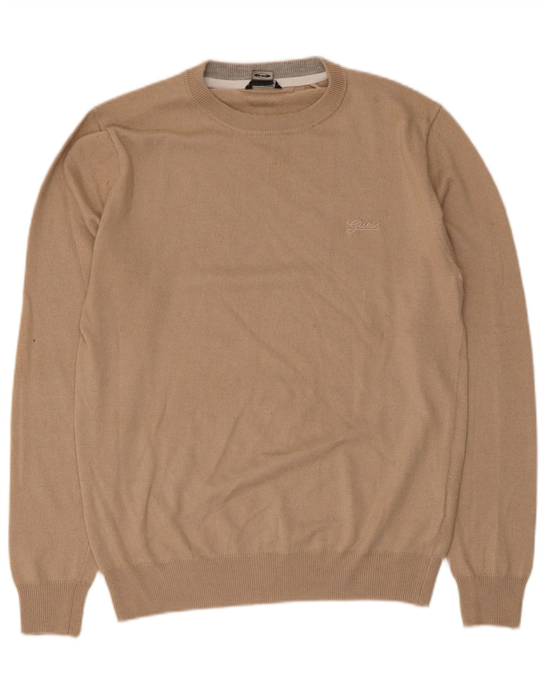 Maglione maglione girocollo da uomo Guess beige medio in poliammide