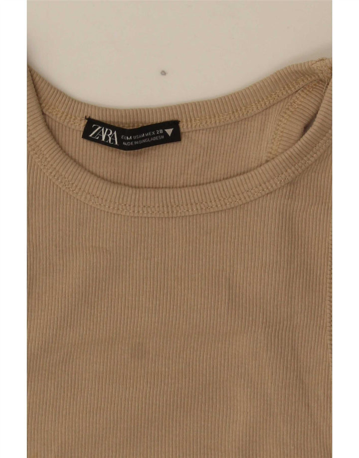 Top corto da donna Zara UK 12 beige medio