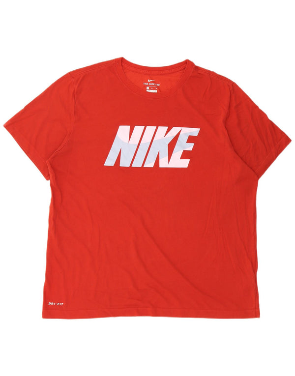 T-shirt grafica Nike Dri Fit da uomo XL in cotone rosso