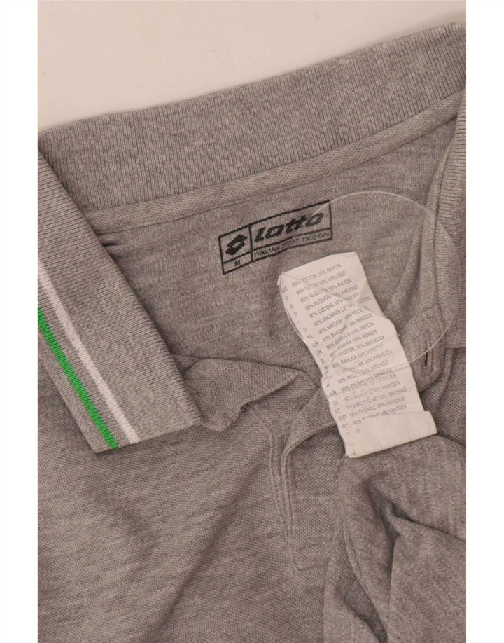 Polo da uomo Lotto in cotone mélange grigio medio