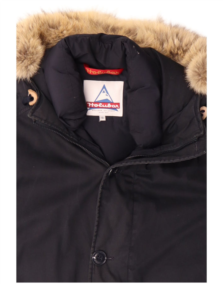 Giacca parka da uomo con cappuccio Holubar UK 42 XL poliestere blu navy