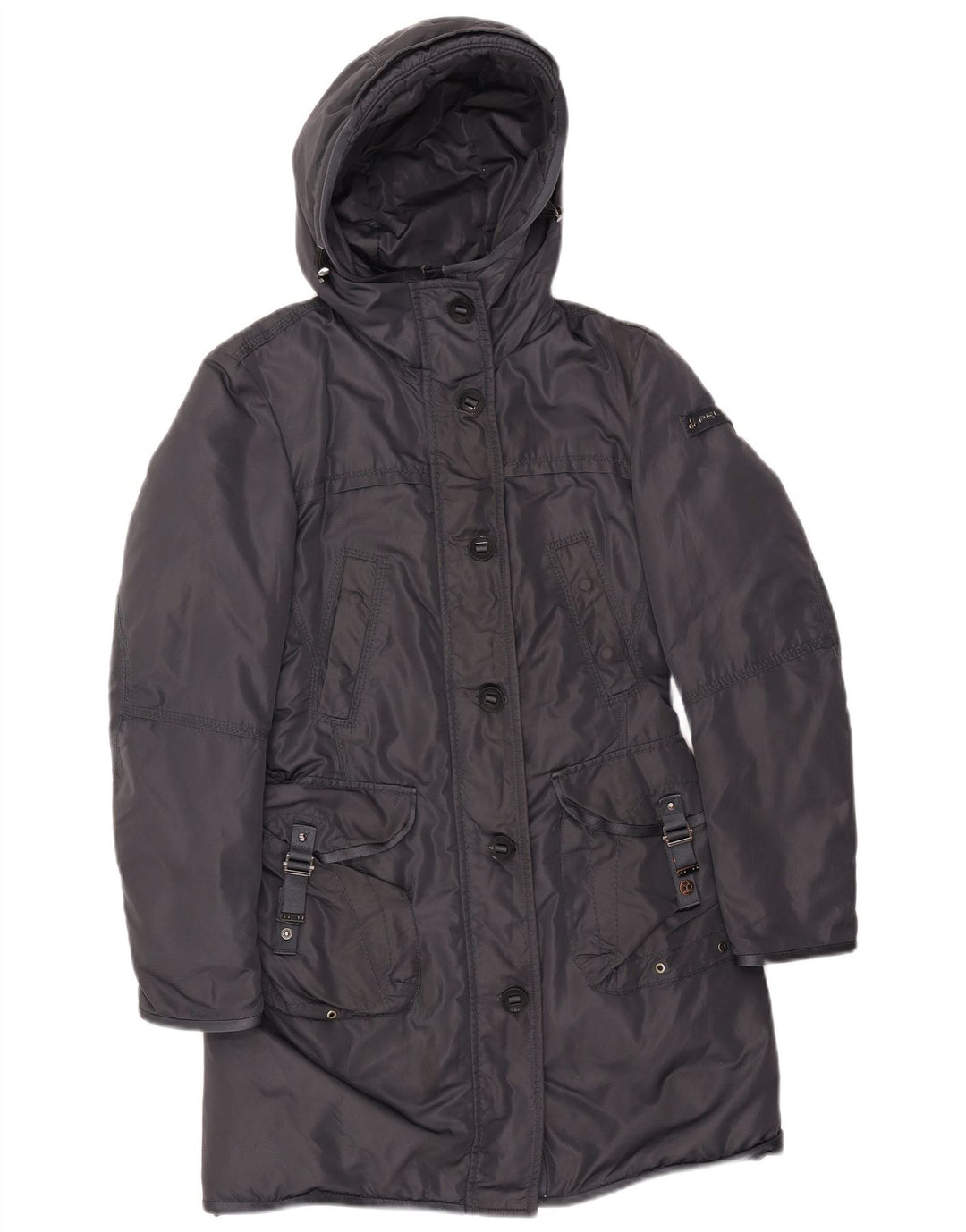 PEUTEREY Cappotto imbottito con cappuccio da donna IT 40 Small Blu Navy Poliammide