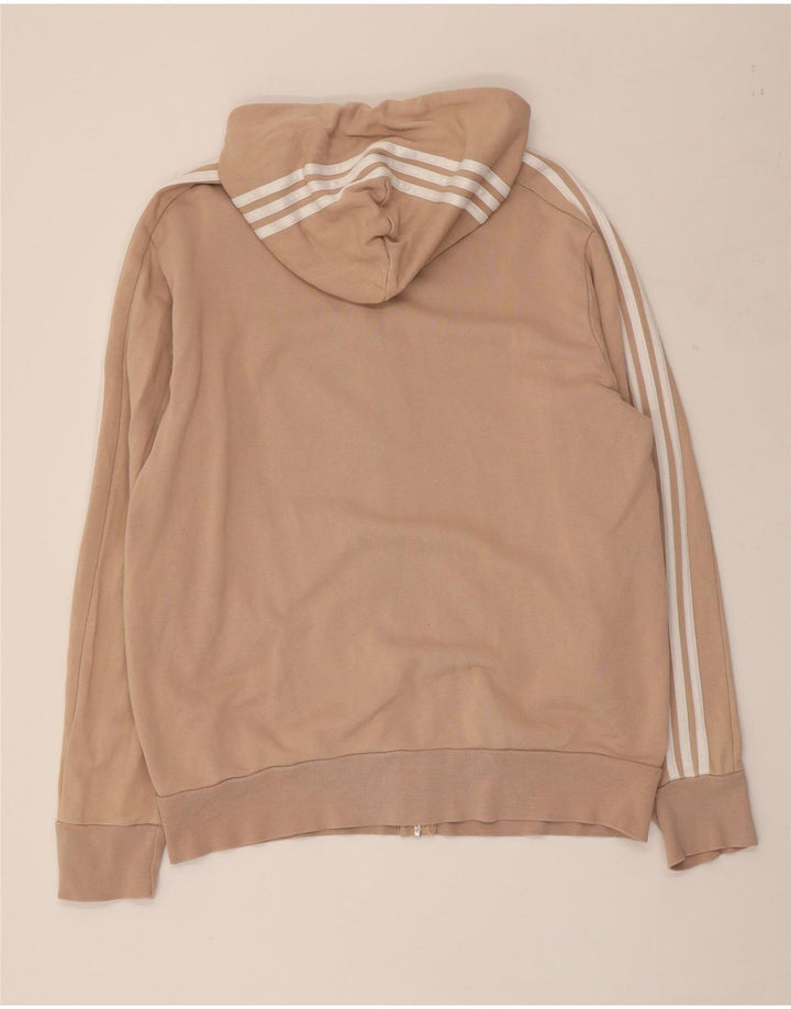 Maglione con cappuccio e zip da donna ADIDAS UK 16 grande cotone beige