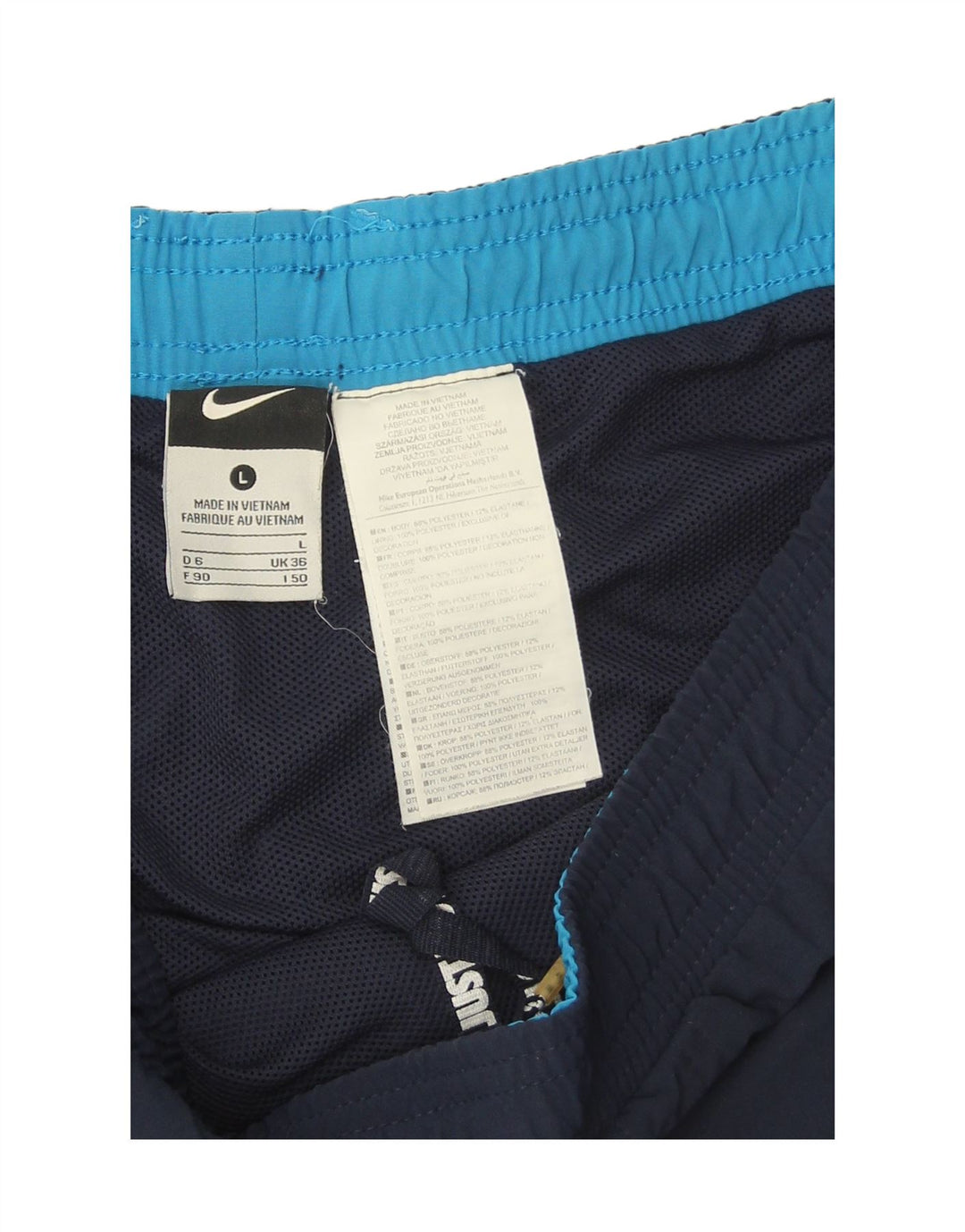 NIKE Mens Sport Shorts Large Navy Blue Colourblock Polyester
