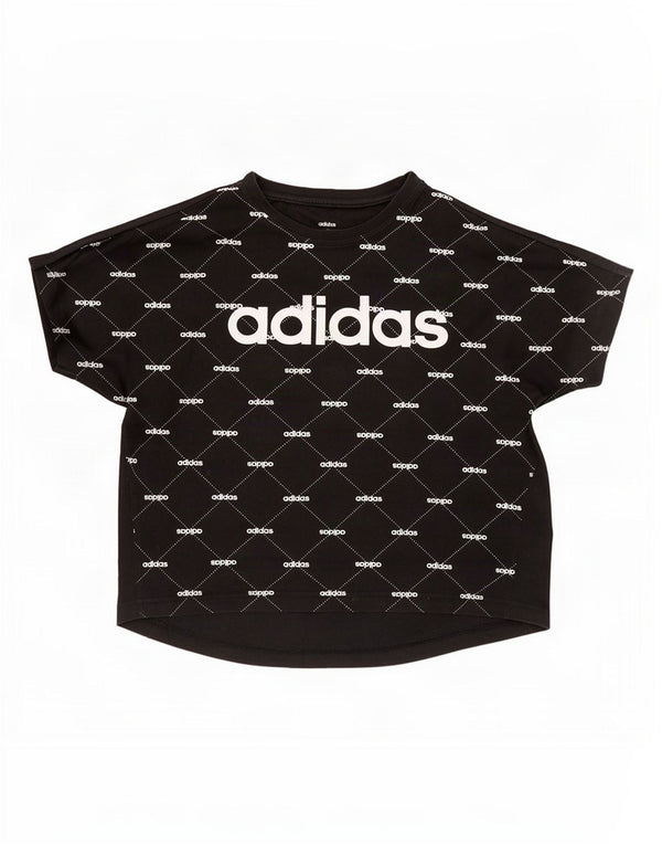 T-shirt grafica oversize da donna Adidas UK 8/10 piccola in cotone nero