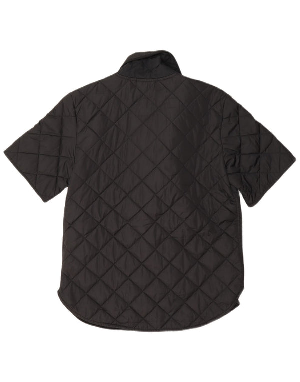Giacca trapuntata a maniche corte da donna Topshop UK 10 piccola in poliestere nero