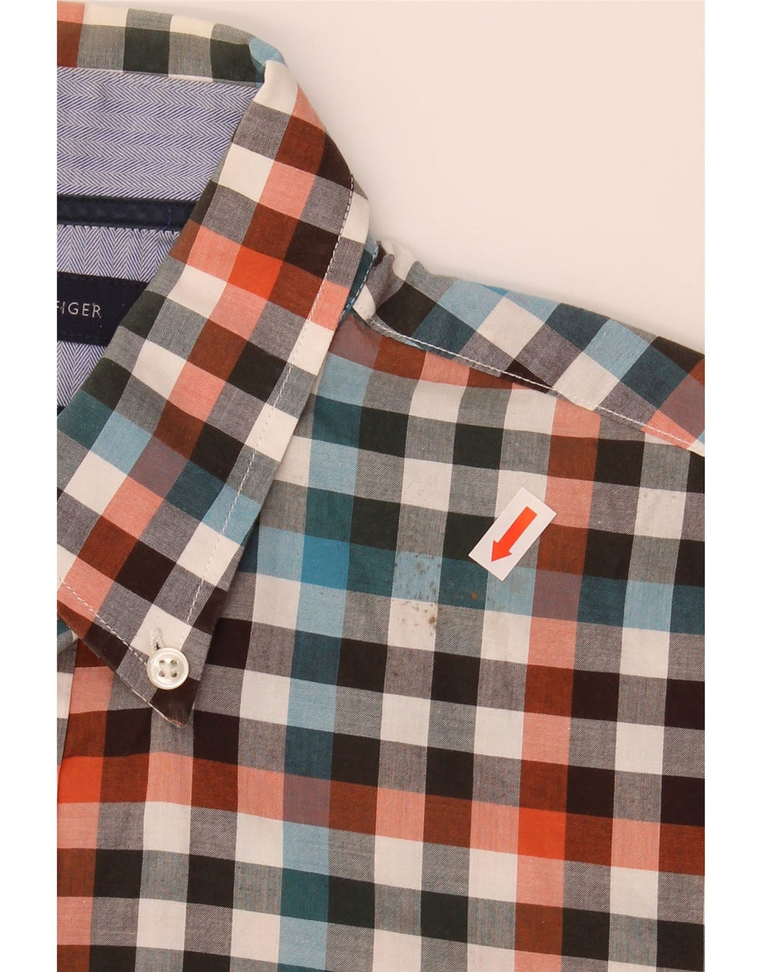 TOMMY HILFIGER Camicia da uomo su misura in cotone a quadri multicolore medio