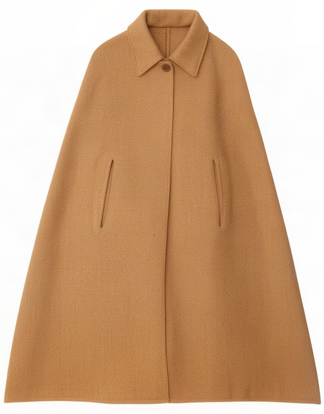 Cappotto vintage da donna a mantella UK 20 2XL Beige a spina di pesce