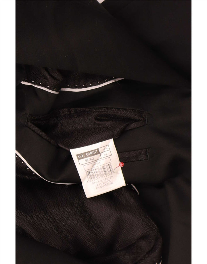 Giacca blazer corta a 2 bottoni Marks & Spencer da uomo UK 44 2XL poliestere nero