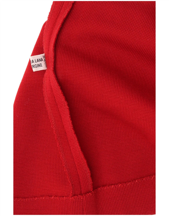 Gonna a tubino vintage da donna W32 grande in lana rossa