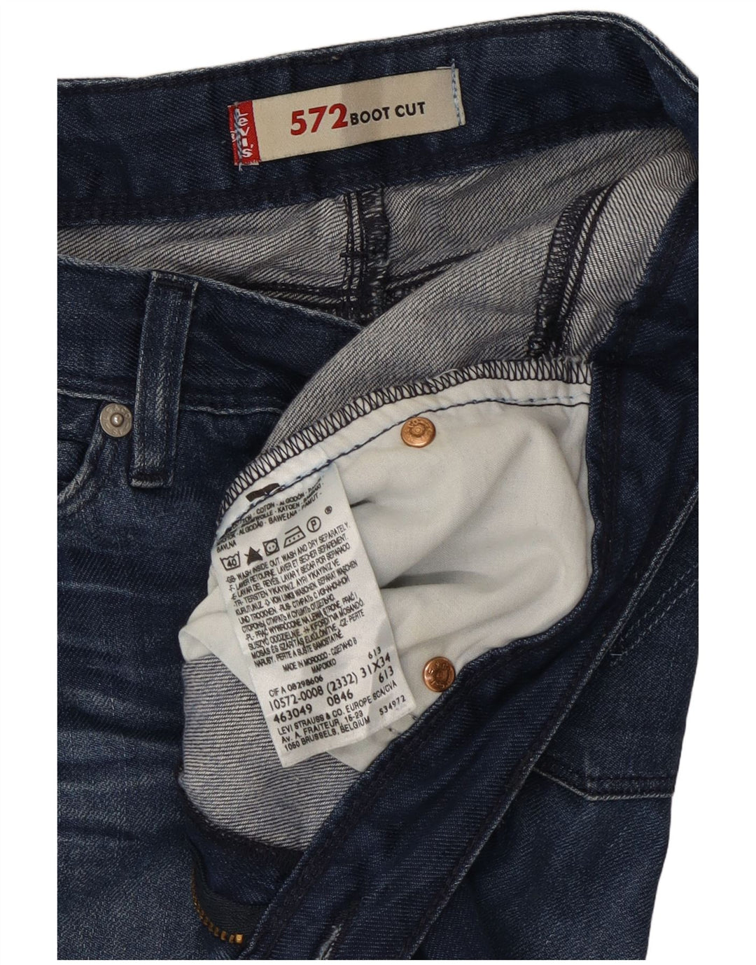Jeans Levi's 572 Bootcut da donna W31 L28 in cotone blu navy